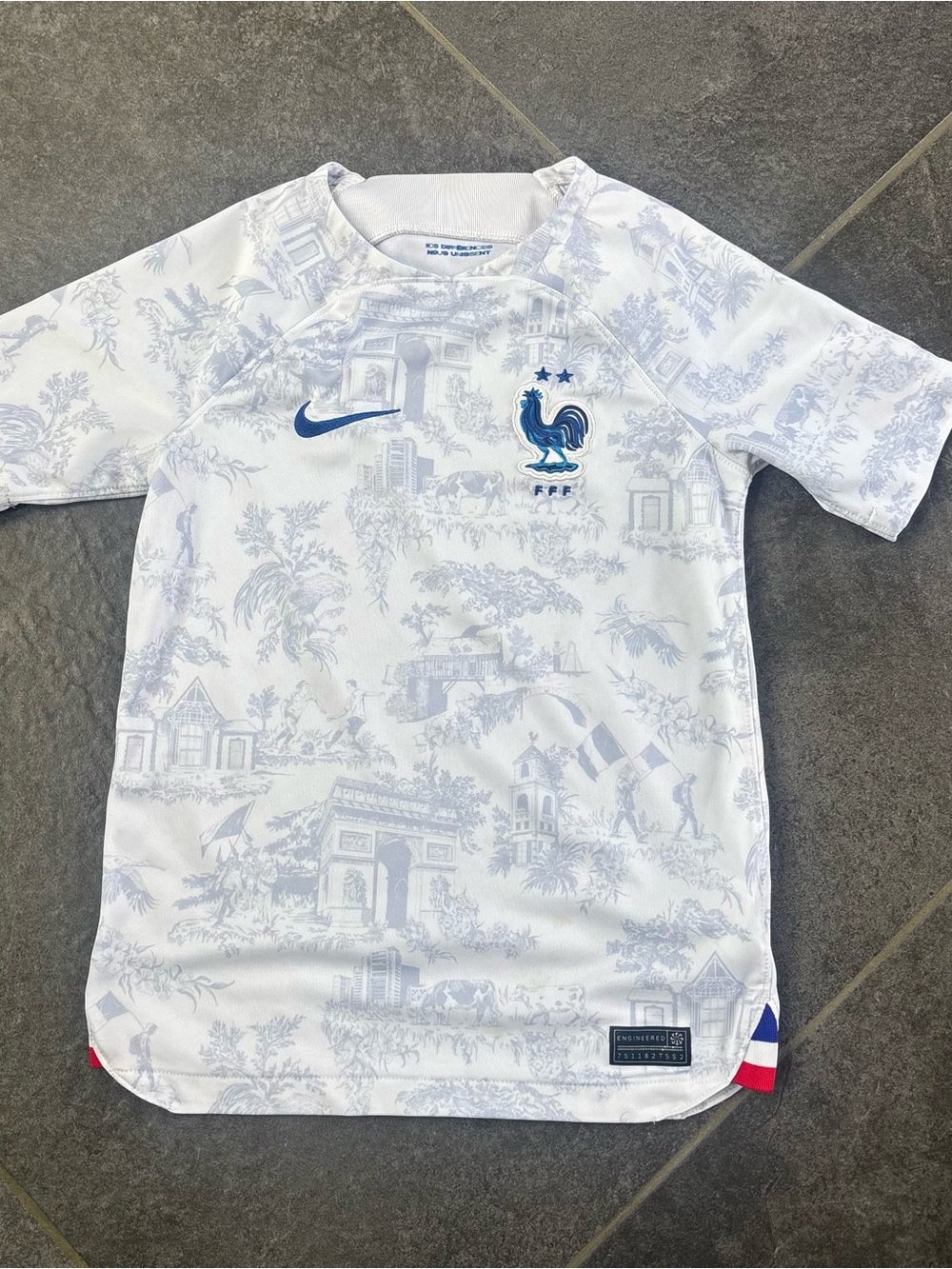 Nike Kids Youth S White & Blue France Soccer Jersey away 2022/23 cv5791-439